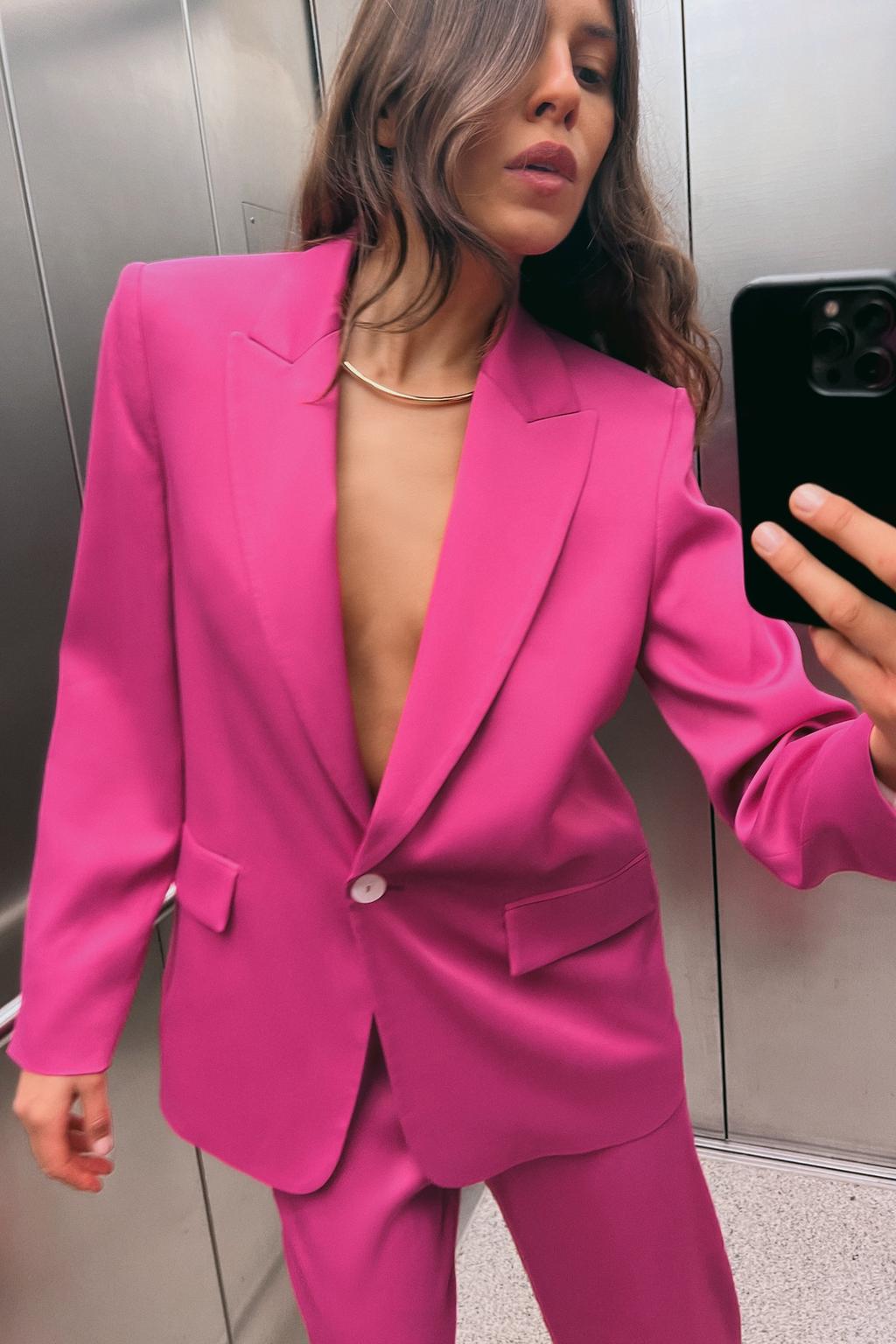 ENSEMBLE BLAZER | PANTALON SATINÉ COUPE DROITE