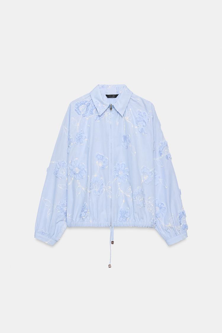 CHEMISE BRODÉE STRUCTURE FLEUR