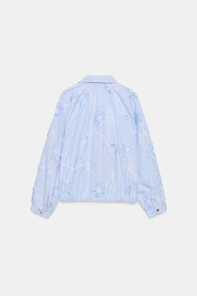 CHEMISE BRODÉE STRUCTURE FLEUR