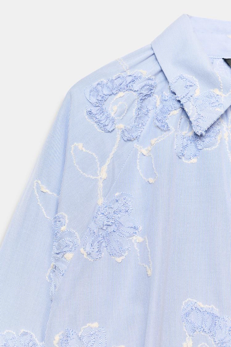 CHEMISE BRODÉE STRUCTURE FLEUR