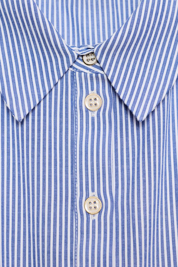 CHEMISE HALTER À RAYURES ET PÉPLUM