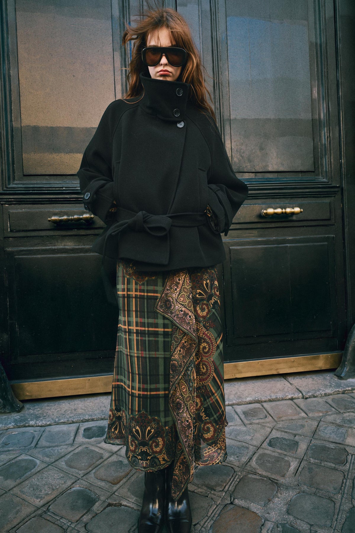 JUPE MI-LONGUE À IMPRIMÉ ASYMÉTRIQUE