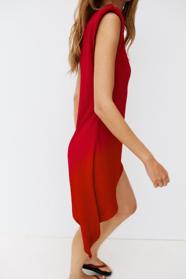 ROBE COURTE ASYMÉTRIQUE À ÉPAULETTES