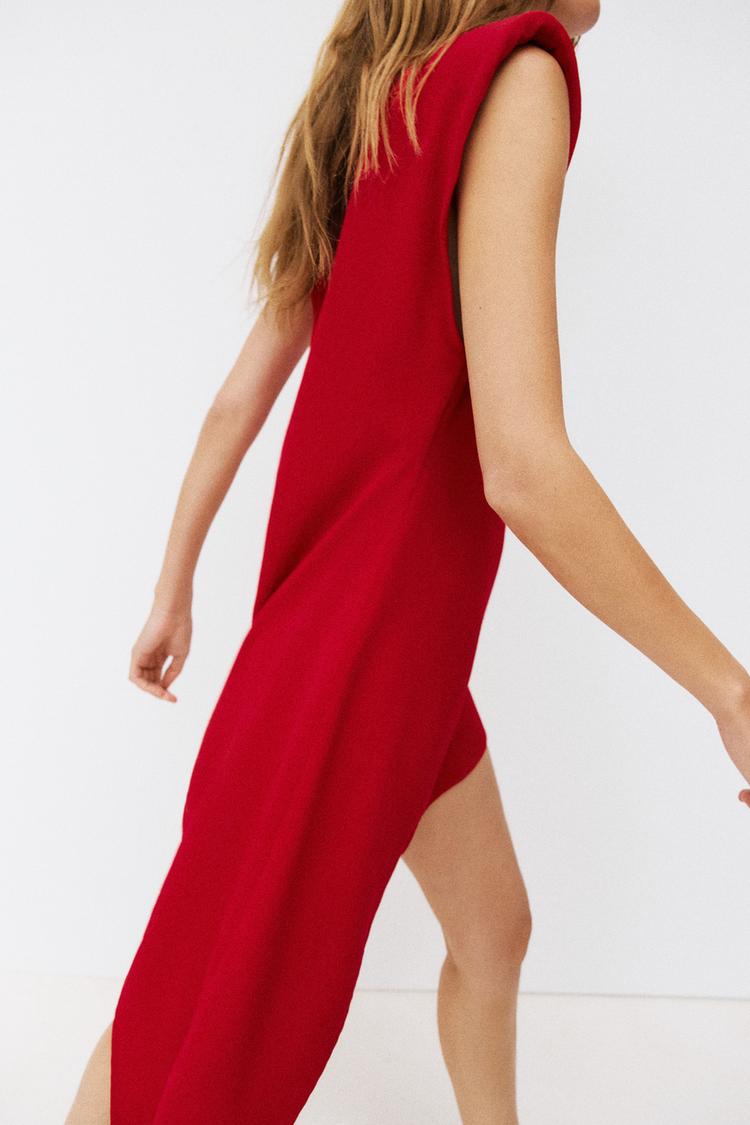 ROBE COURTE ASYMÉTRIQUE À ÉPAULETTES