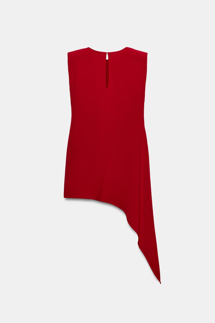 ROBE COURTE ASYMÉTRIQUE À ÉPAULETTES