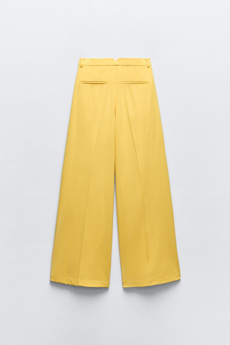 Pantalon À Plis Jaune