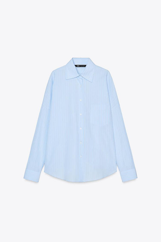 CHEMISE OVERSIZE POPELINE RAYÉE