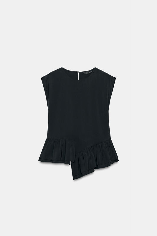 ASYMMETRIC RUFFLES TOP