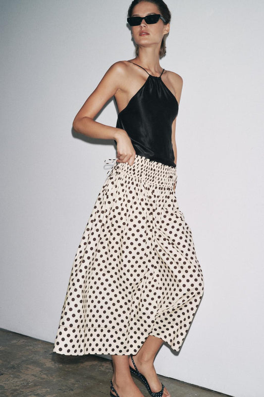 JUPE MIDI À POIS ZW COLLECTION
