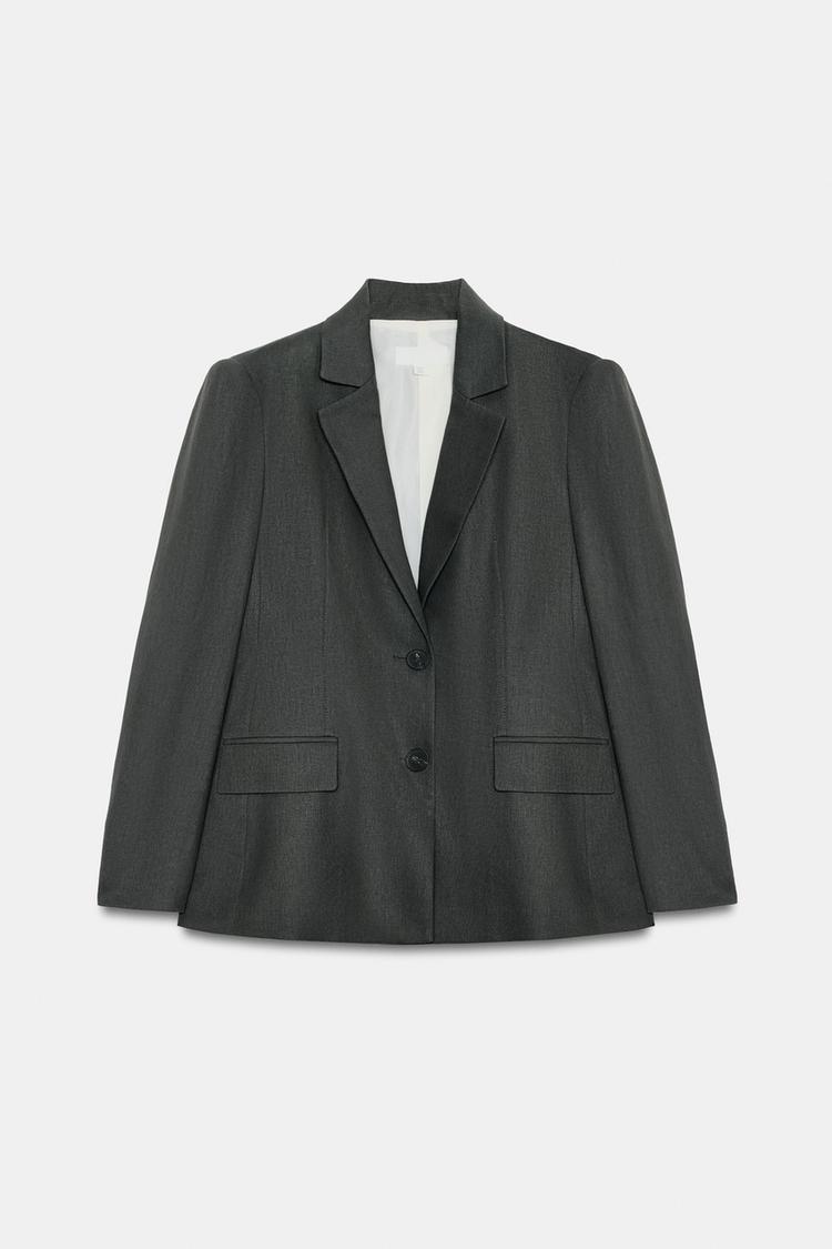 LINEN BLEND FITTED BLAZER