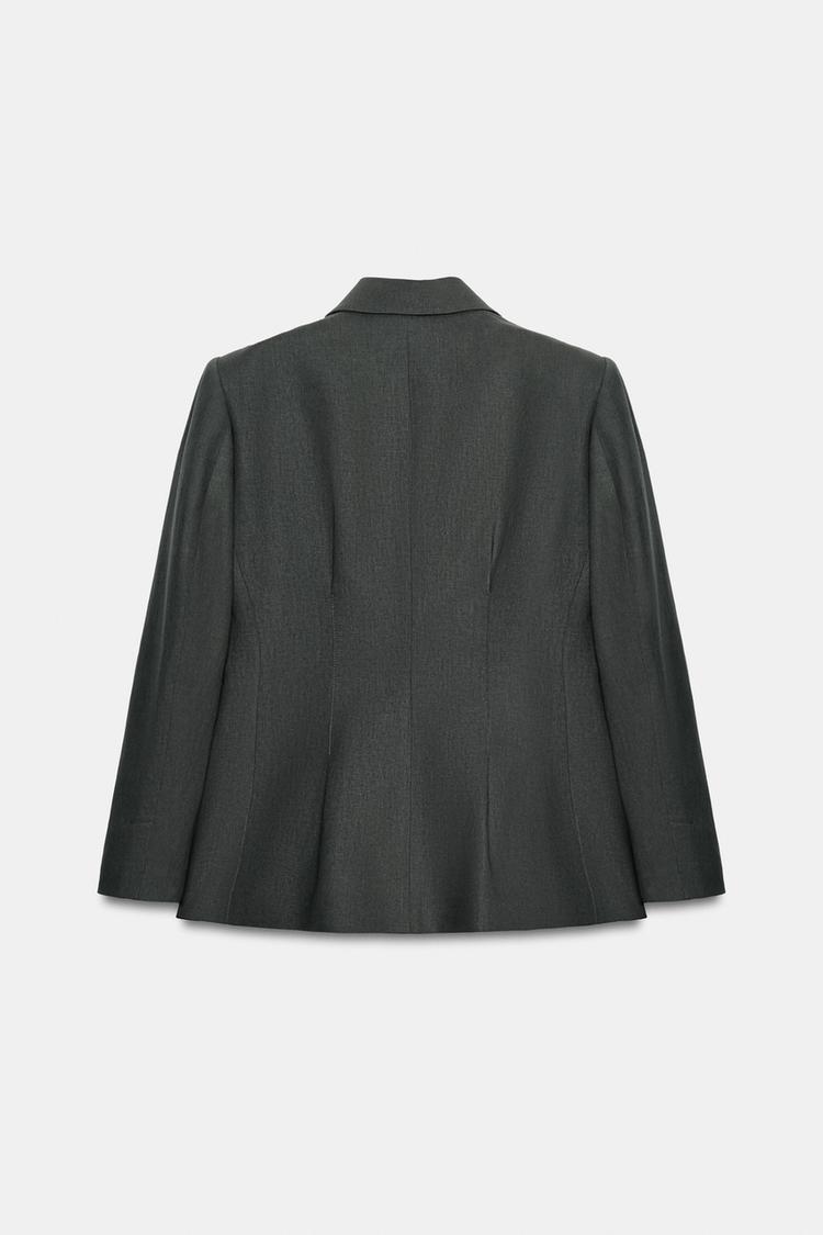 LINEN BLEND FITTED BLAZER