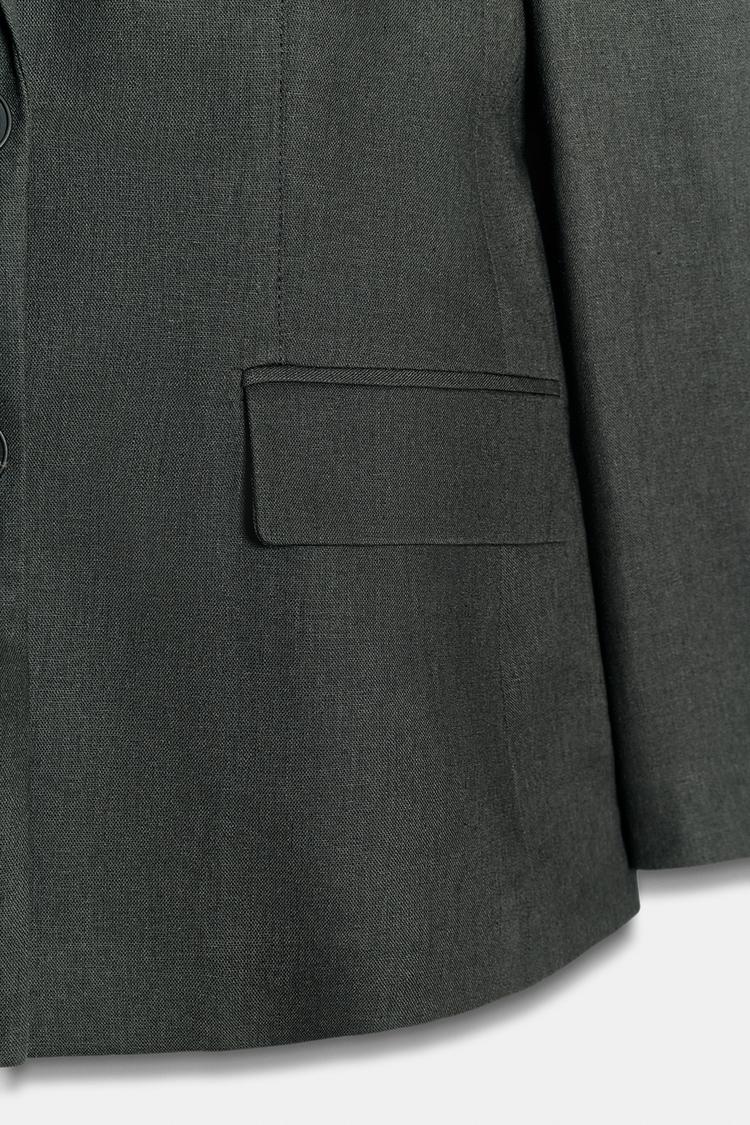 LINEN BLEND FITTED BLAZER