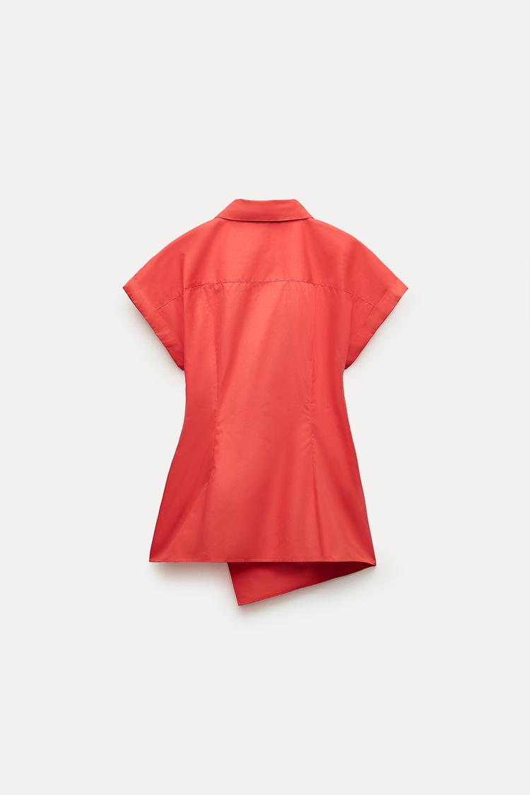 Chemise En Popeline Avec Noeud Collection ZW Rouge