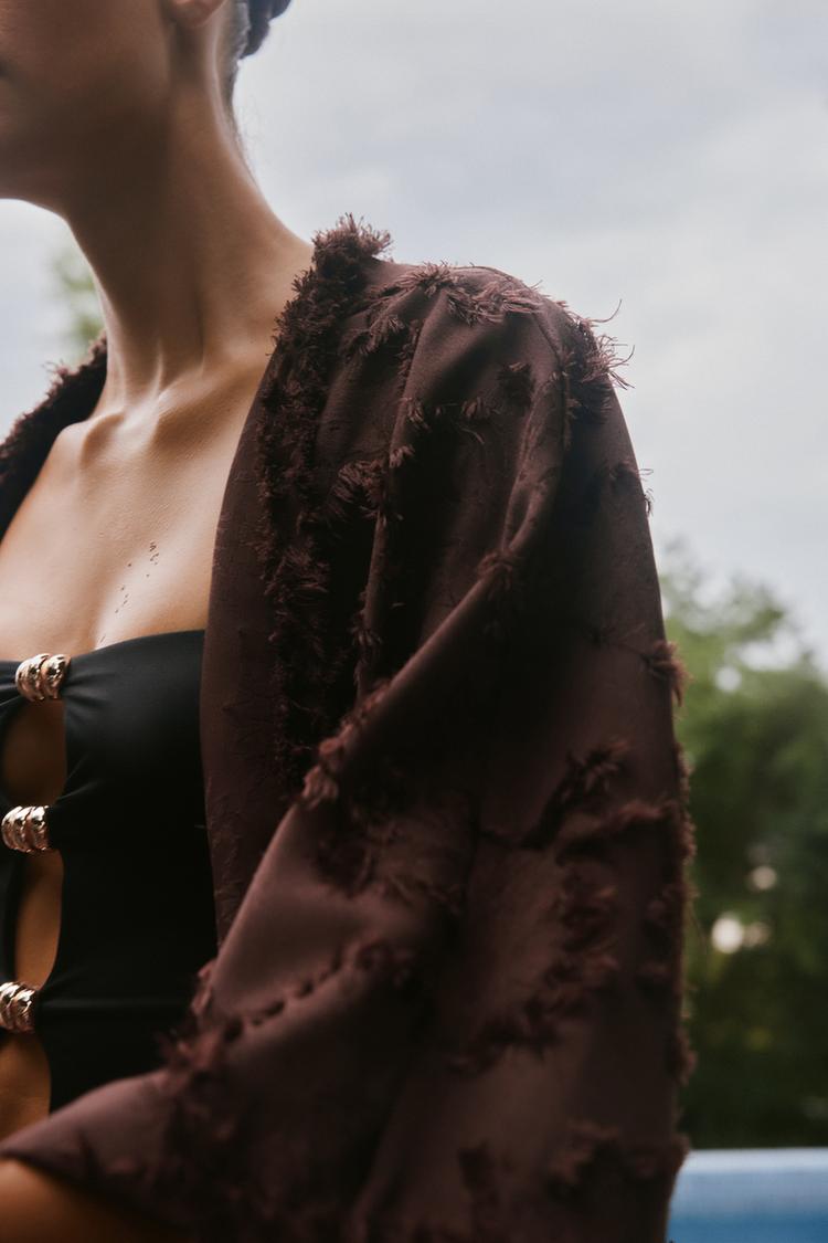 VESTE KIMONO TISSU STRUCTURÉ