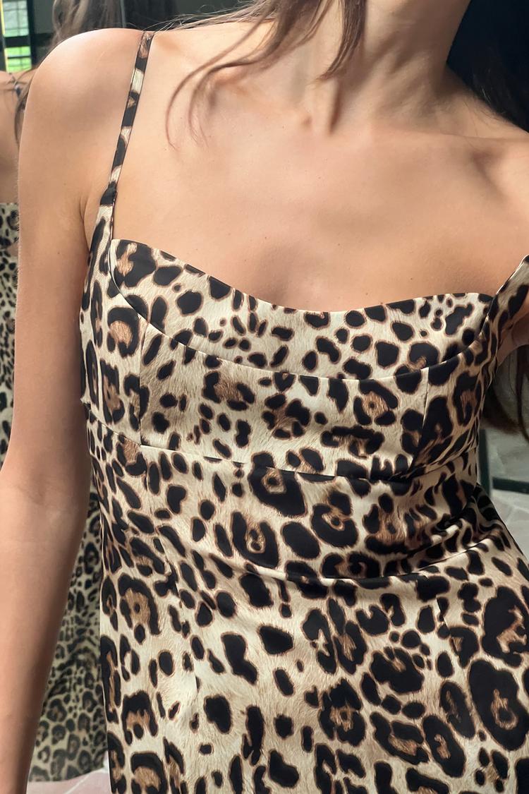 Robe Mi-longue À Imprimé Animalier