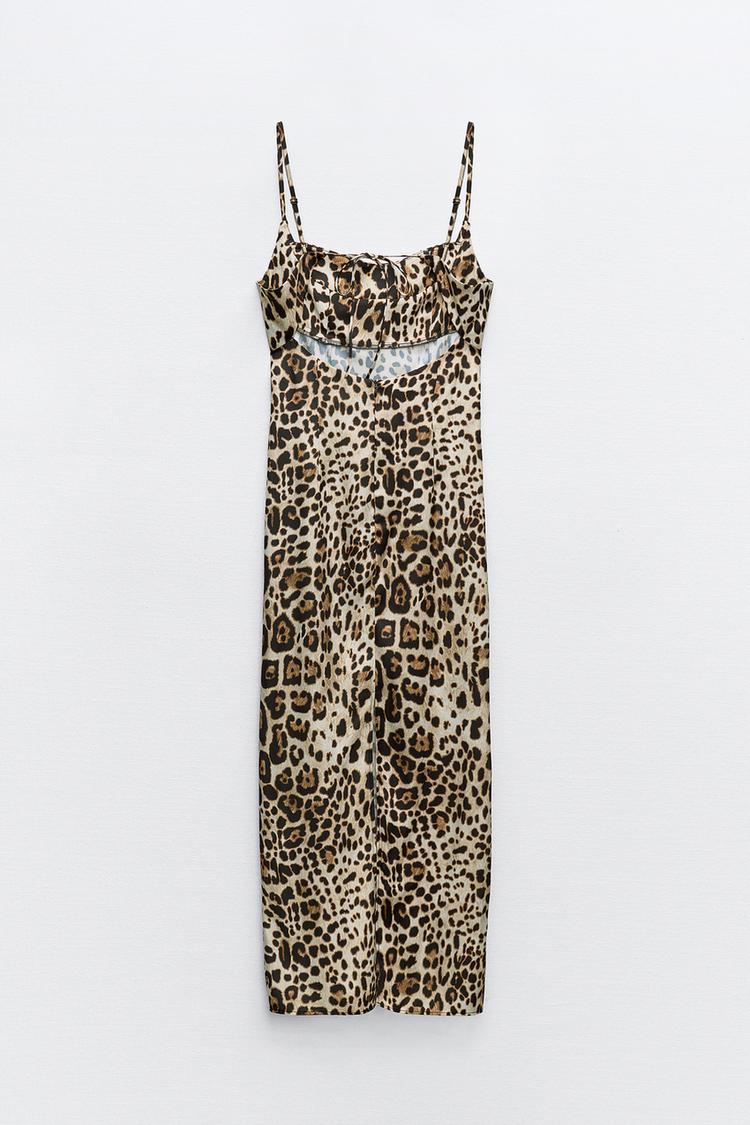 Robe Mi-longue À Imprimé Animalier