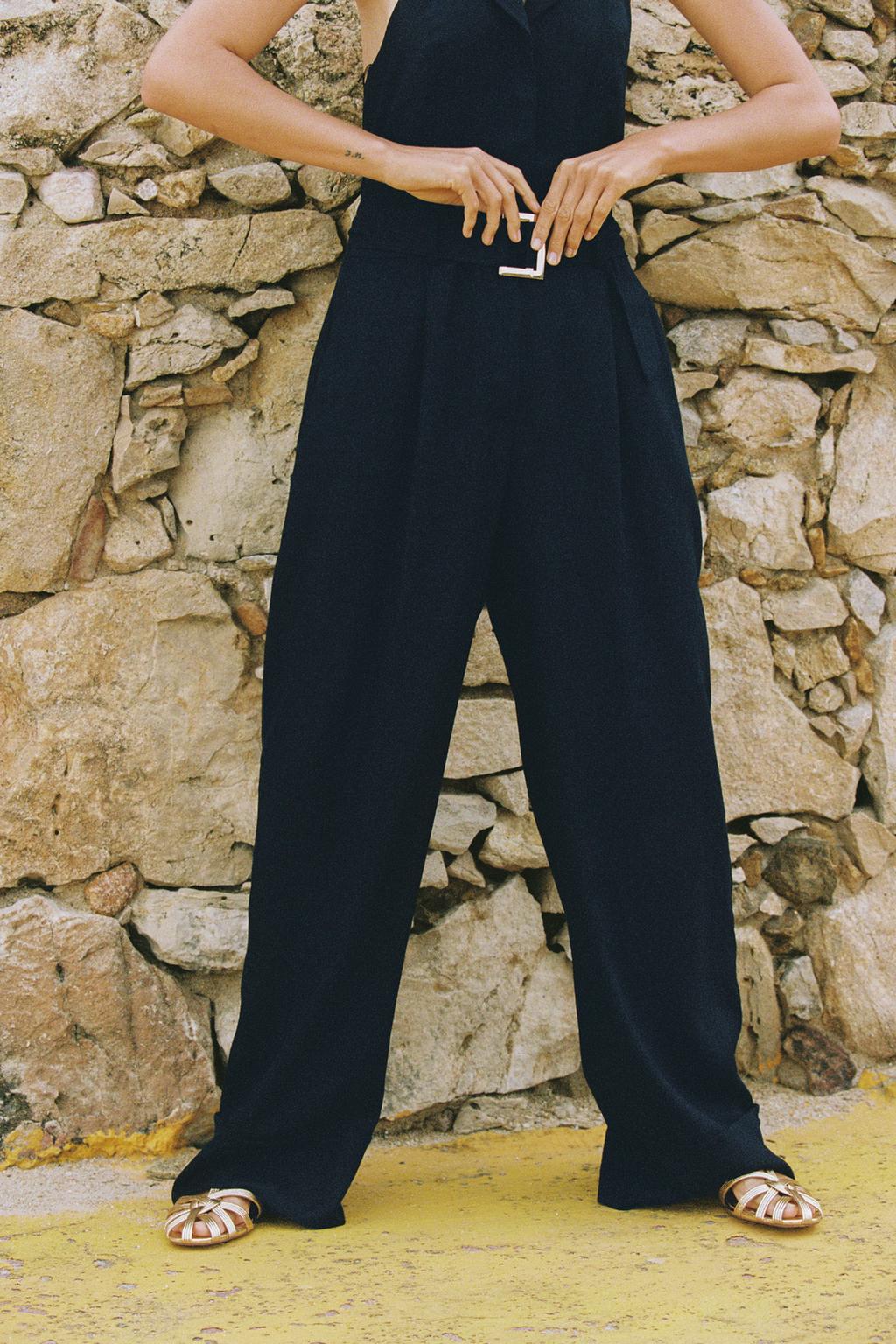 LONG LINEN BLEND JUMPSUIT