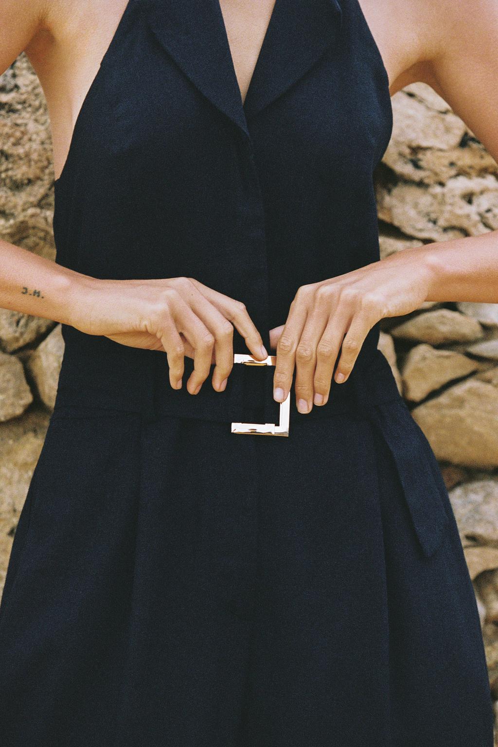 LONG LINEN BLEND JUMPSUIT