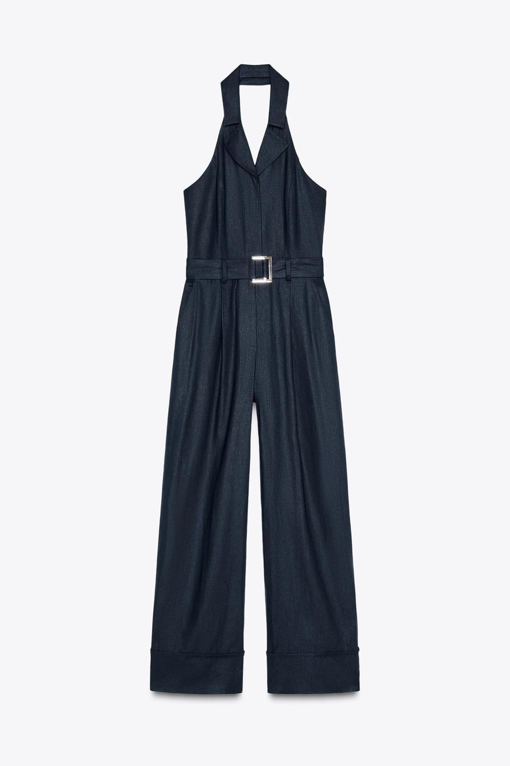 LONG LINEN BLEND JUMPSUIT