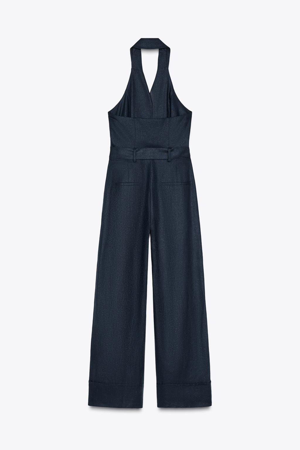 LONG LINEN BLEND JUMPSUIT