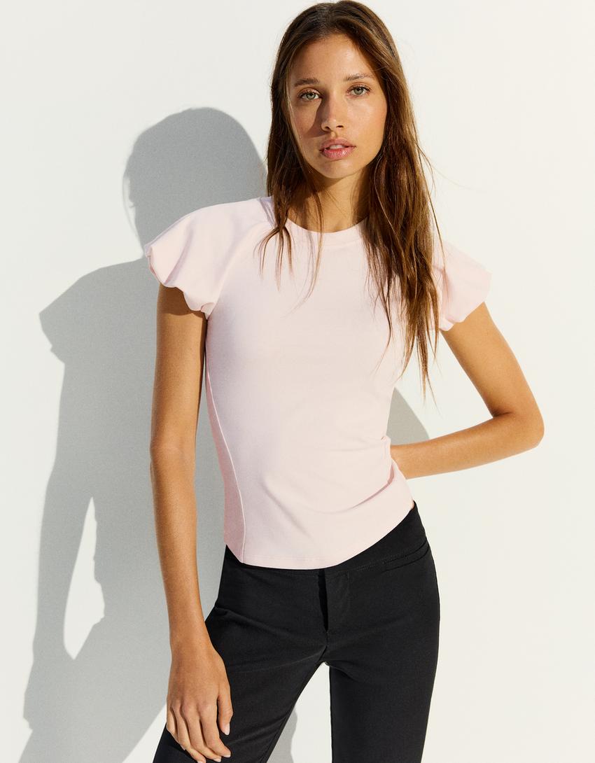 T-SHIRT À MANCHES RAGLAN ET VOLUME  BOUFFANT