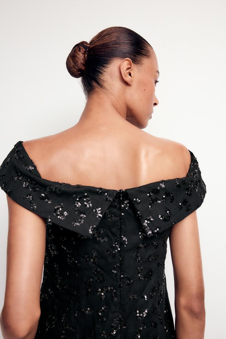 ENSEMBLE TOP GILET | PANTALON VOLUME SEQUINS