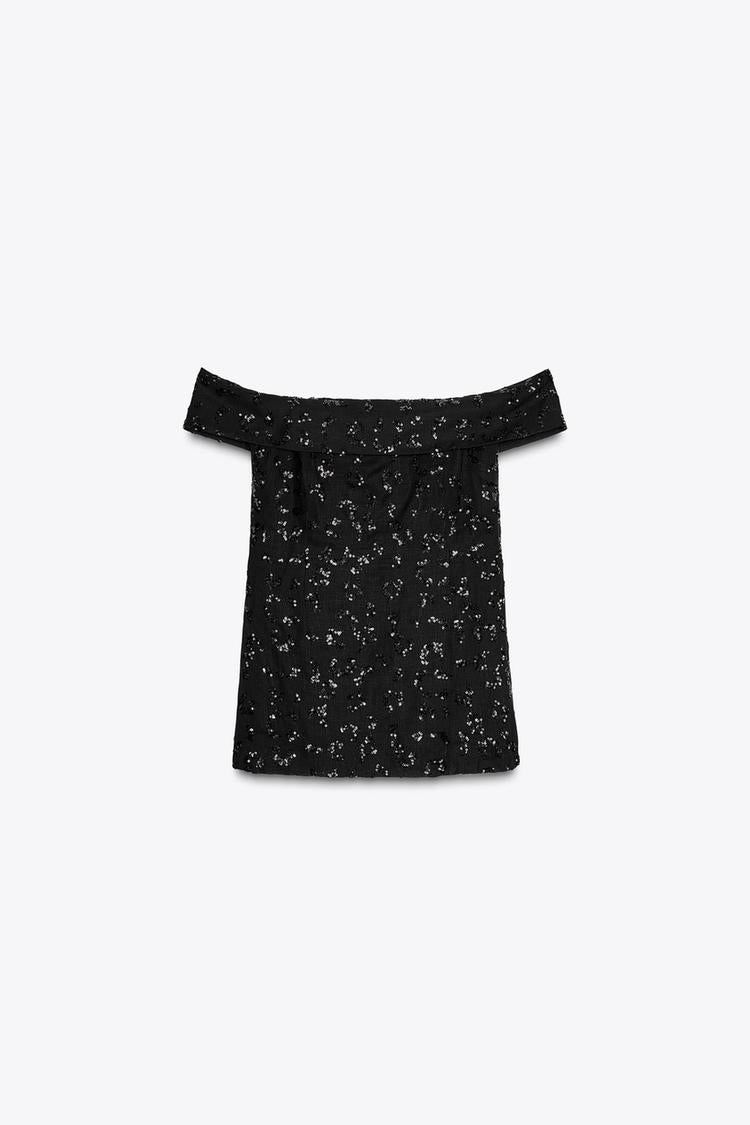 ENSEMBLE TOP GILET | PANTALON VOLUME SEQUINS