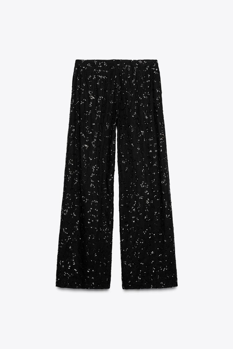 ENSEMBLE TOP GILET | PANTALON VOLUME SEQUINS