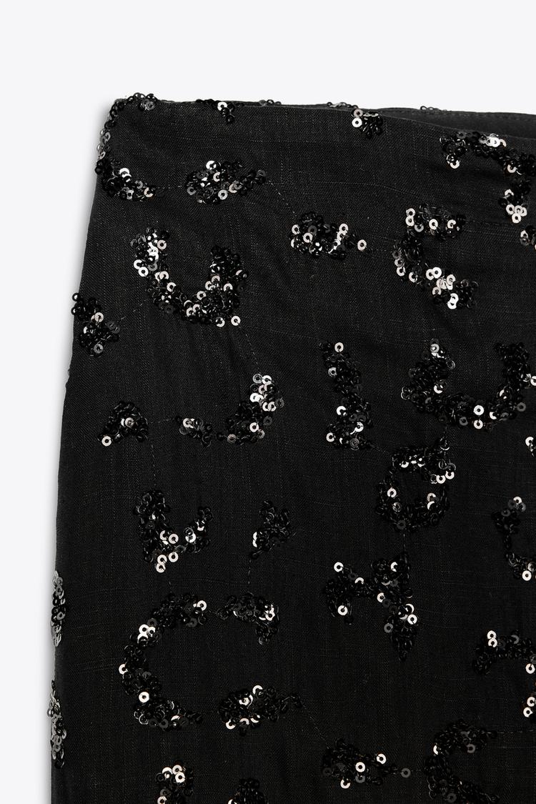 ENSEMBLE TOP GILET | PANTALON VOLUME SEQUINS