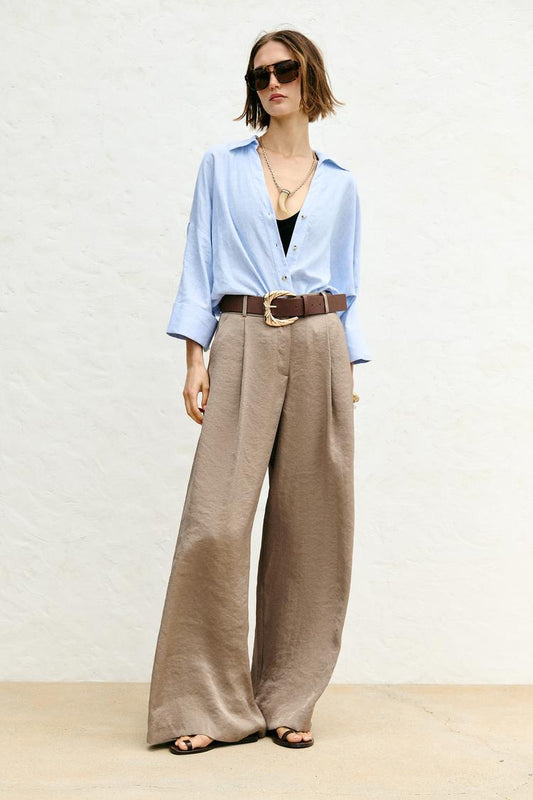 CHEMISE MANCHE LARGE AVEC LIN