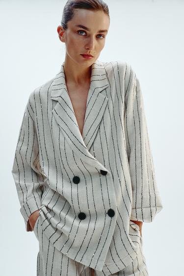 BLAZER À RAYURES ET SEQUINS