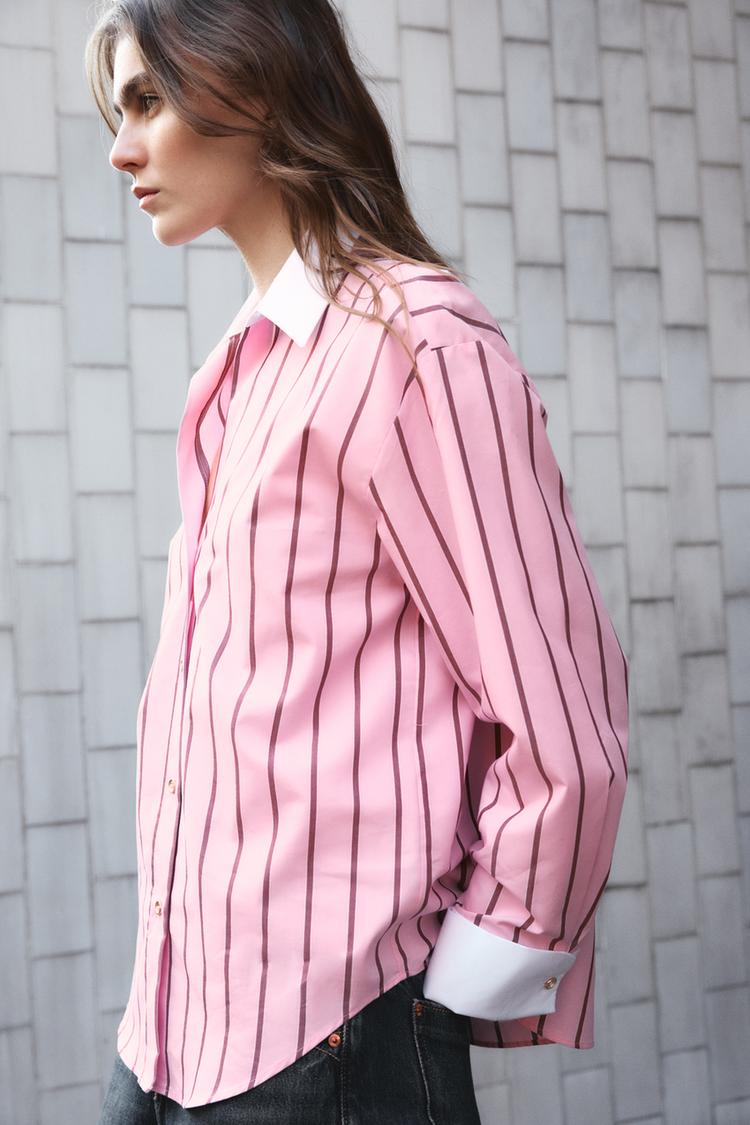CHEMISE EN POPELINE À RAYURES