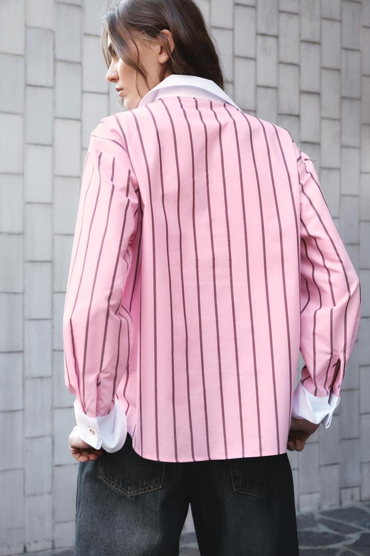CHEMISE EN POPELINE À RAYURES