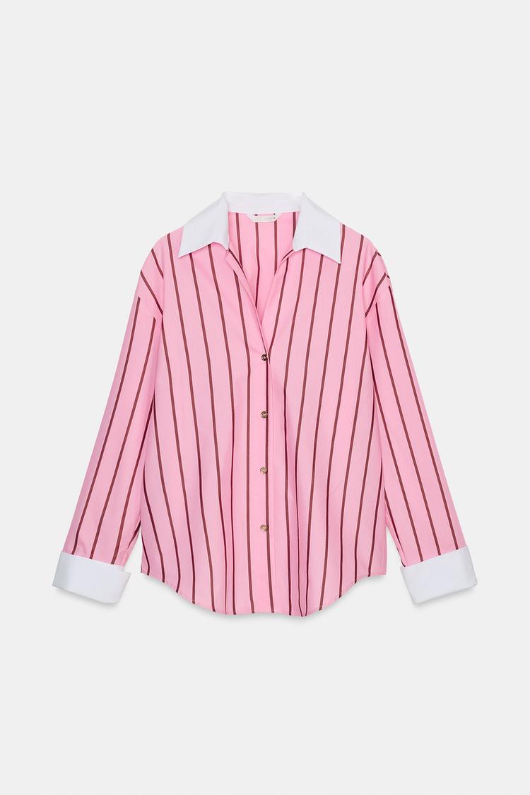 CHEMISE EN POPELINE À RAYURES