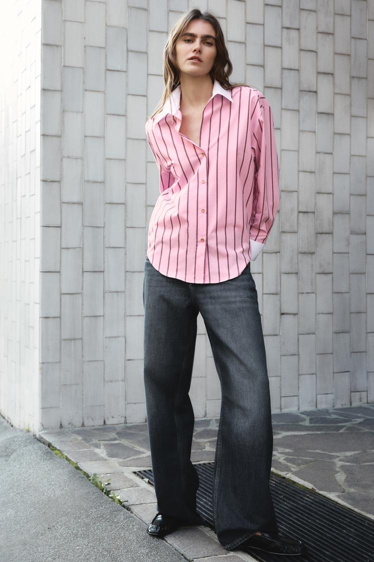 CHEMISE EN POPELINE À RAYURES