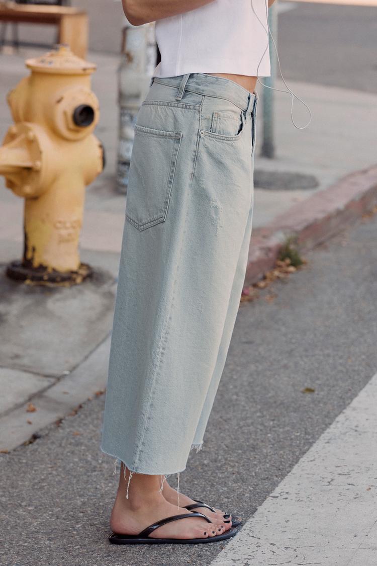 BERMUDA JORTS DENIM TRF DÉCHIRURES TAILLE MOYENNE