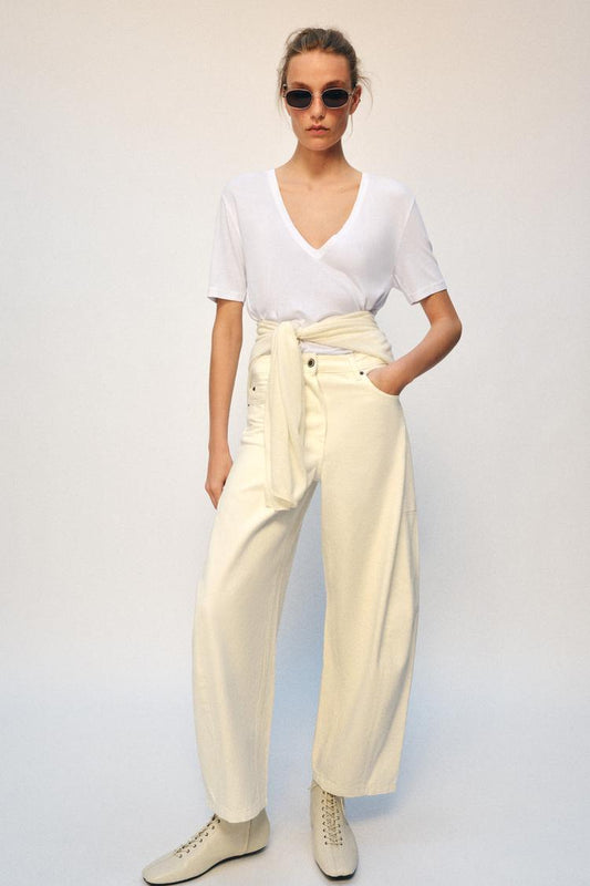 T-SHIRT FLUIDE COL EN V