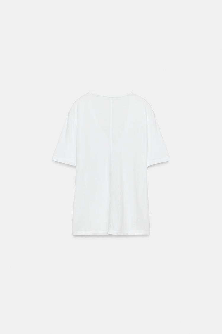 T-SHIRT FLUIDE COL EN V