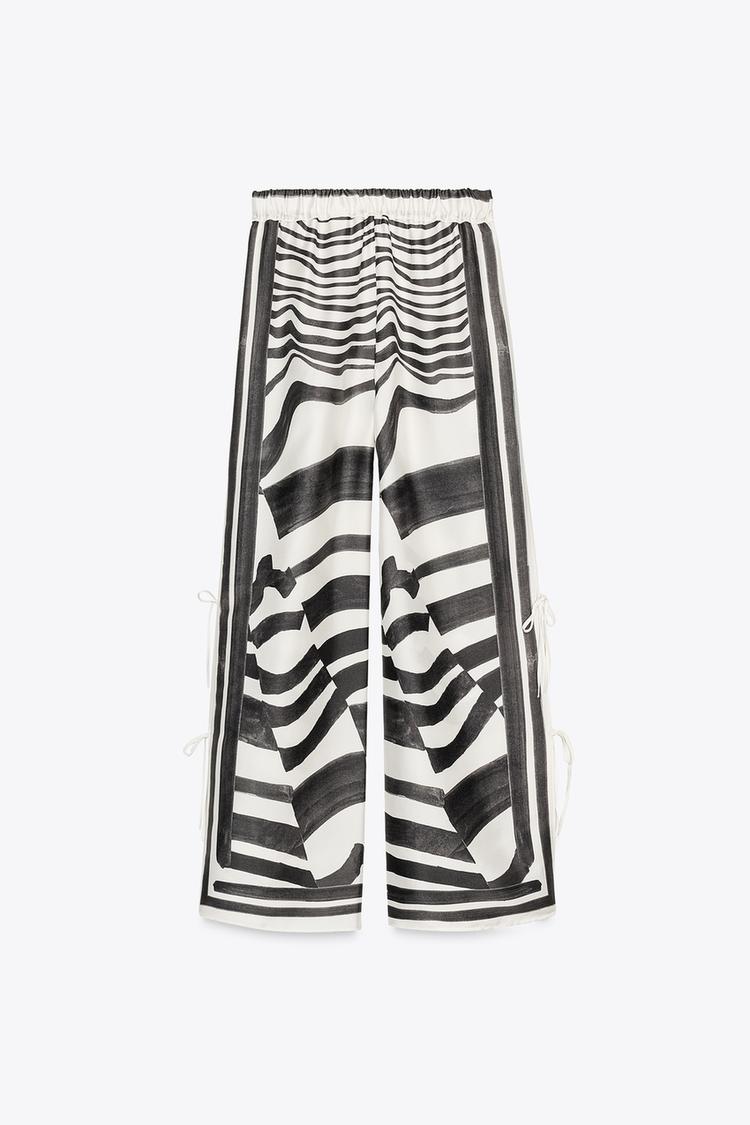 PRINTED TROUSERS WITH TIES ZW COLLECTION
