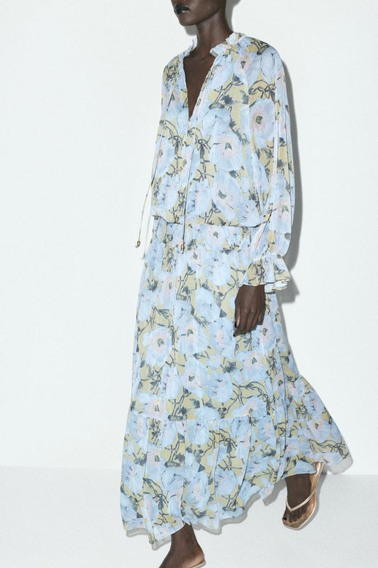 ROBE LONGUE À IMPRIMÉ FLORAL