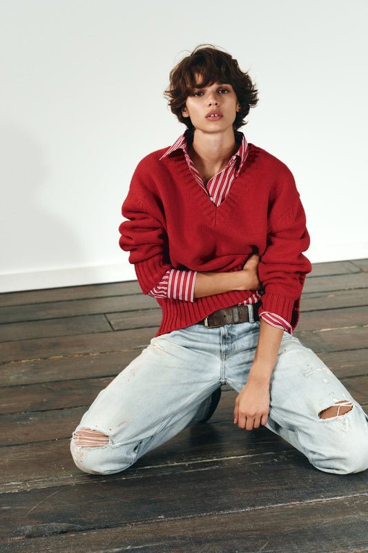 CHEMISE OVERSIZE EN POPELINE RAYÉE