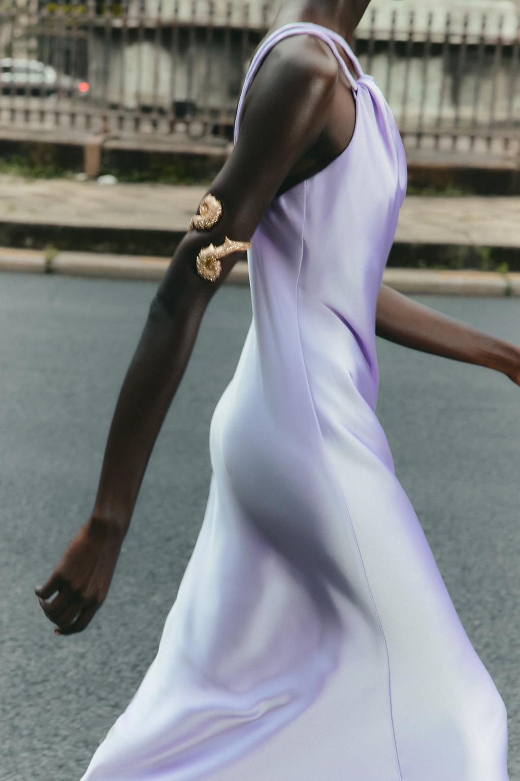 ASYMMETRIC SATIN DRESS
