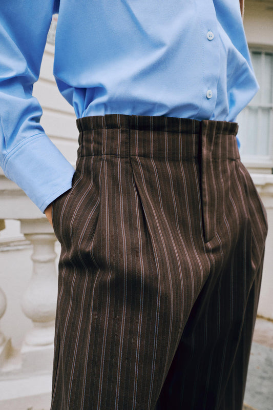 PANTALON PAPERBAG BALLON RAYURES
