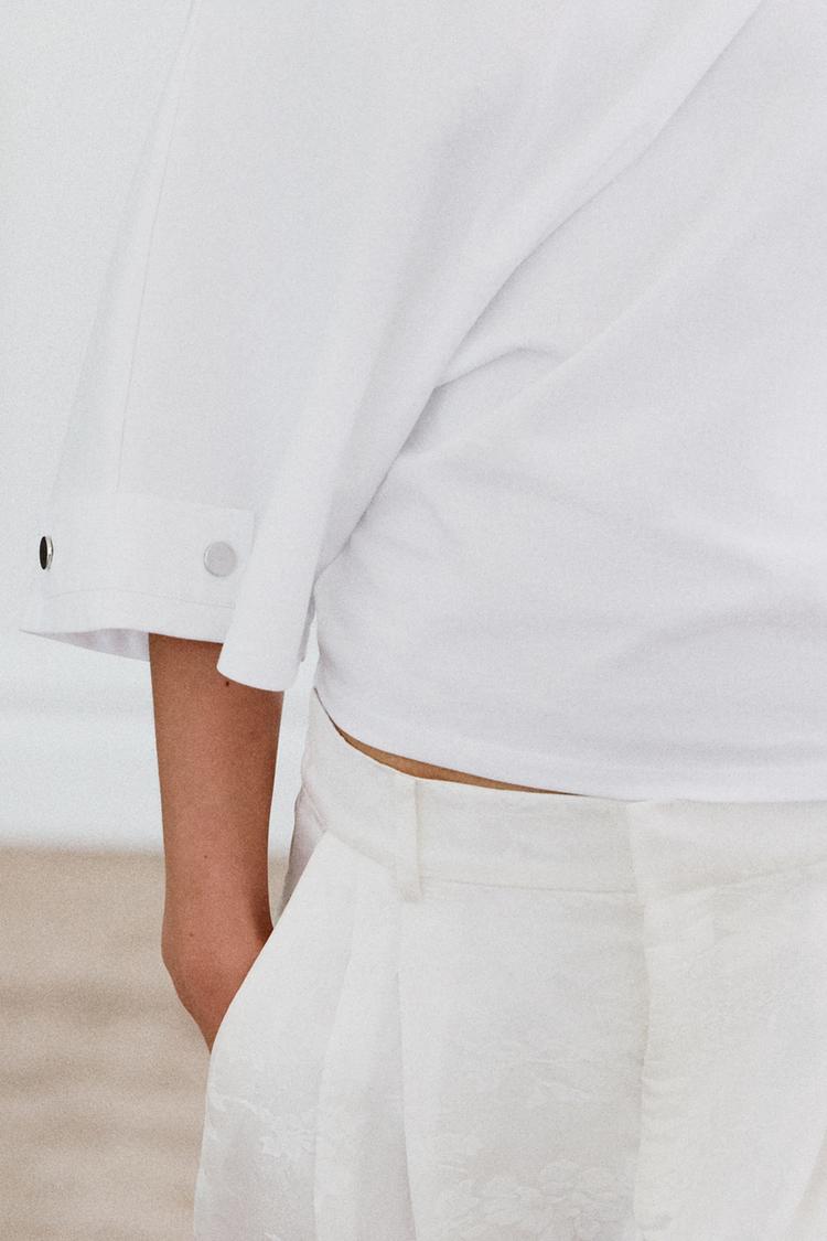 T-SHIRT COL BATEAU BOUTONS