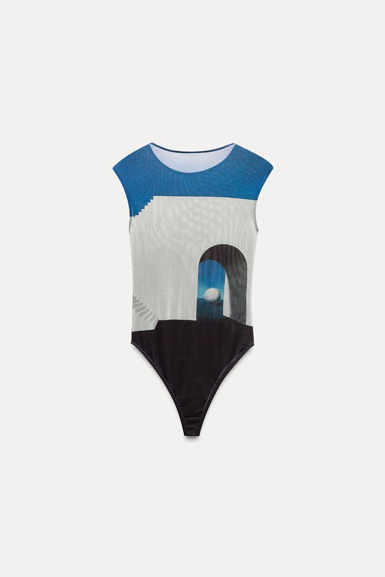 BODY TULLE IMPRIMÉ MAGRITTE