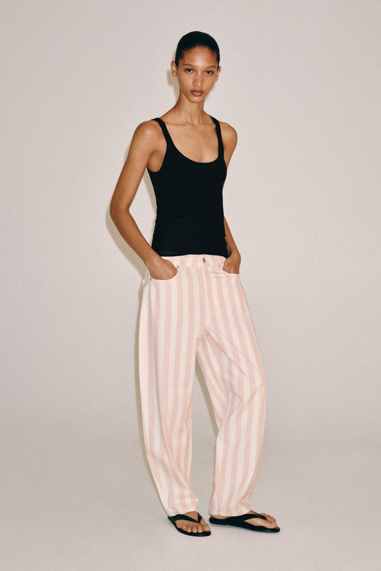 JEAN ZW COLLECTION TAPERED TAILLE NORMALE À RAYURES