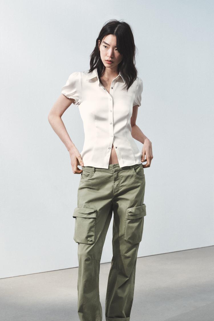 SHORT SLEEVE SATIN SHIRT