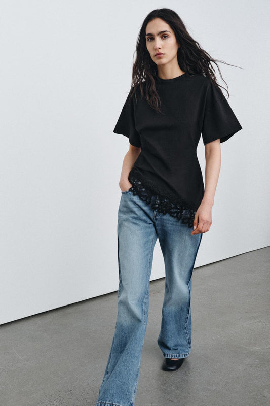 T-SHIRT HEAVY COTTON DENTELLE