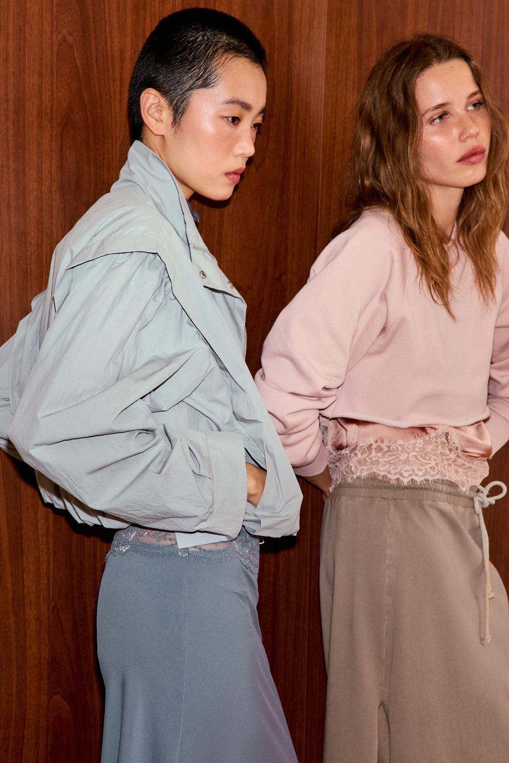 SWEAT CROP DENTELLE BIMATIÈRE