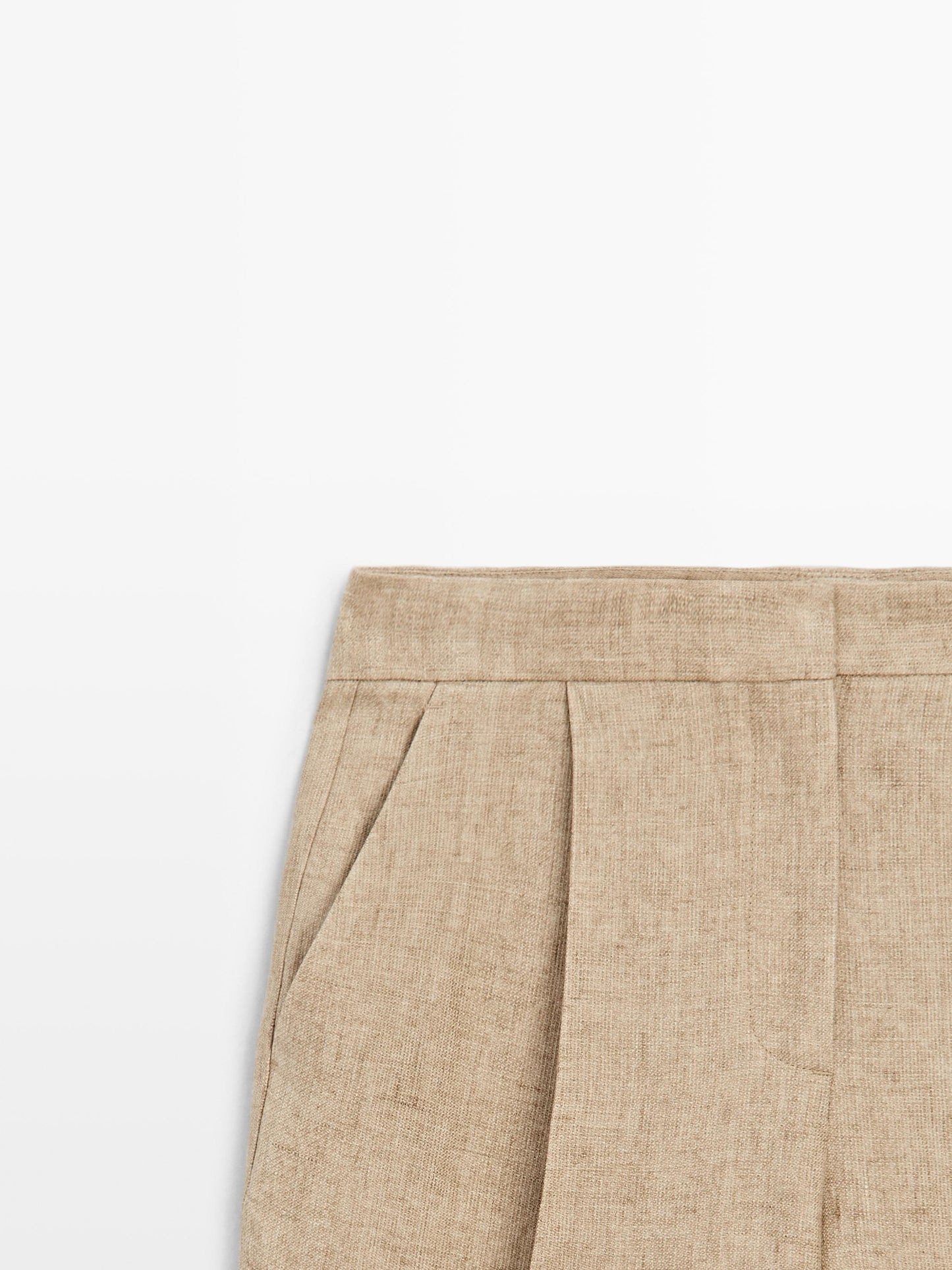 PANTALON FLUIDE À DÉTAIL PINCES LIN